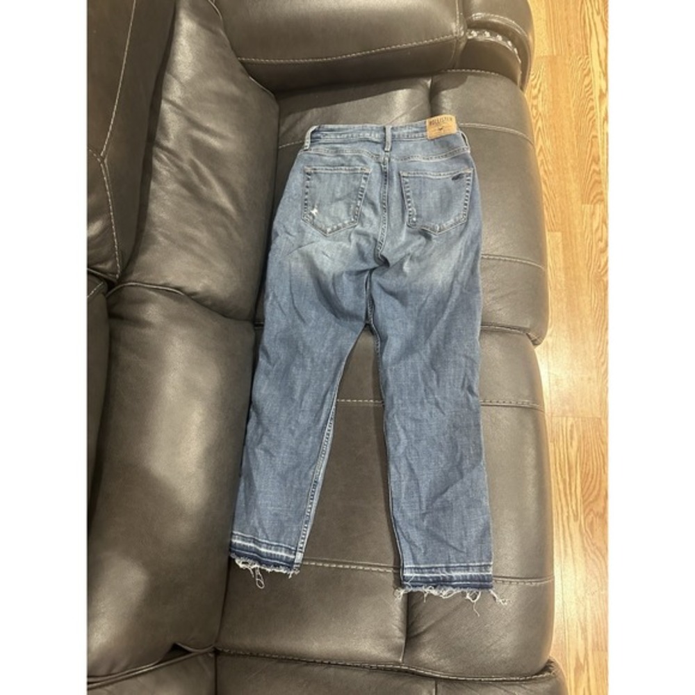 Hollister Collection Boyfriend high rise jeans size 1 w 25 blue ripped womens - Picture 2 of 4
